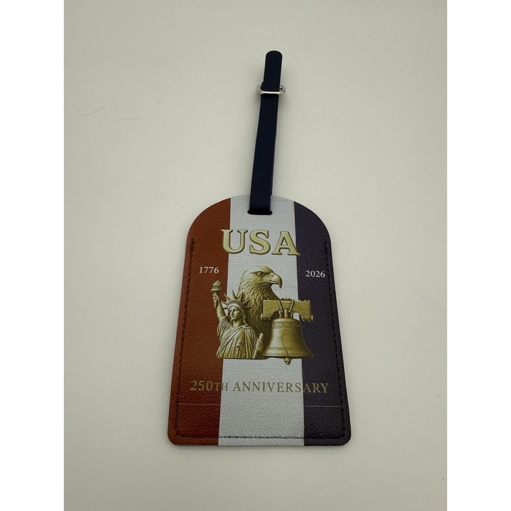 USA 250th Anniversary Luggage Tag Semiquincentennial Patriotic Bag ID 1776-2026